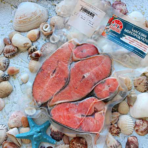 Купить Дикий тихоокеанский лосось: Стейк кижуча с/м во Владивостоке