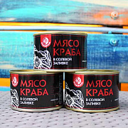 Краб Стригун натуральный, высший сорт (микс), 240г., ж.б.